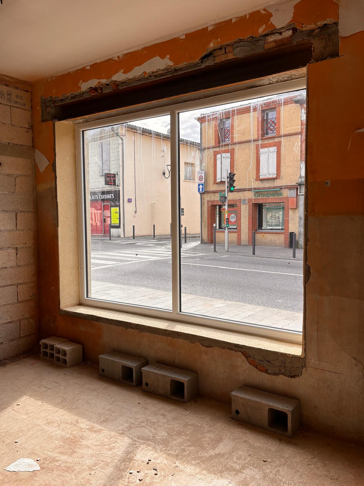 baie vitrée châssis fixe pvc blanc